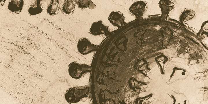 Cell Virus. Bronze Cancer Cells Attack. Yellow Human Papilloma Virus. Cream Immunity. Brown Lactic Bacterium. Anti-bacteria. Mold Illustration. Science Cells. Bacteria Macro.