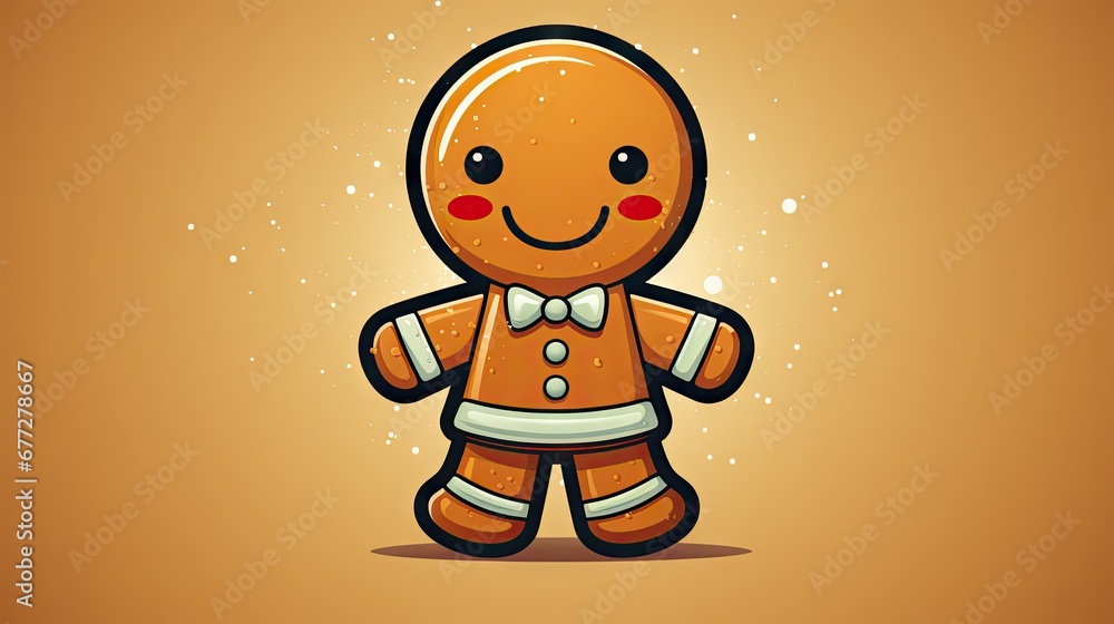 Poster a ginger with a bow tie is standing in front of a brown background with snow flakes and a brown back