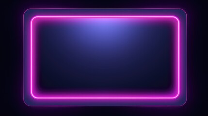 A purple neon frame on a black background