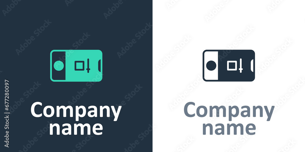 Poster logotype mobile phone with record frame camera icon isolated on white background. mobile app applica