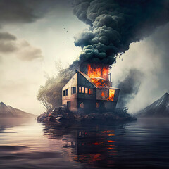 The concept of environmental pollution on the planet, global and social problems. AI generated