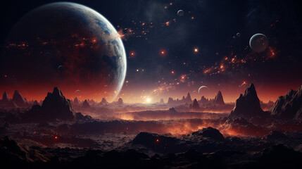 Planets 3d space.space. Generative AI