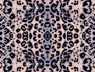 Seamless Paper. Aqua Animal Skin Print. Indigo © Alina