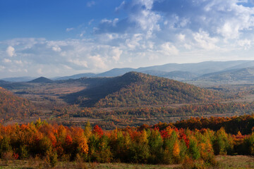 Carpathian mountains rural landscape