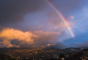 Naklejka na ściany i meble rainbow over the mountains