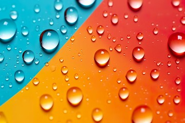 Fototapeta na wymiar Vivid Water Drops: Colorful Elegance