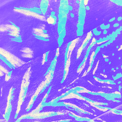 Vintage Leopard Illustration. Lilac Tie Die Stripe. White Tiger Stripes Background. Purple Africa Animal. Bright Cat. Stripe Pattern. Tiger Clothes.