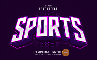 3D purple esport game text effect