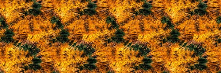 Green Swirl Tie Dye. Colorful Spiral China.