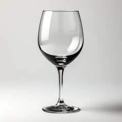 An empty wine glass sitting on top of a table, clipart on white background.