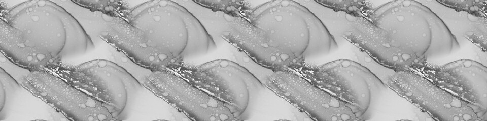 White Stained Glass Background. Monochrome Alcohol Ink Design. Silver Stained Glass Texture. Splash Rounded. Black Spanish Marble. Alcohol Ink. Kaleidoscope Toy.