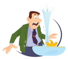 Plumbing accident. Illustration for internet and mobile website.