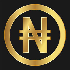 Obraz premium Gold of Naira icon Concept of internet web currency