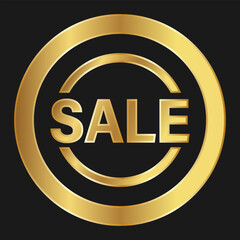 Shopping SALE simple gold icon for apps and websites