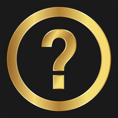 Shopping reference or remark or question simple gold icon for apps and websites