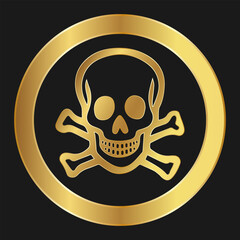 Toxic hazard Gold icon on product packaging and box