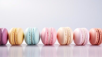Obraz premium colorful macaroons on a soft background