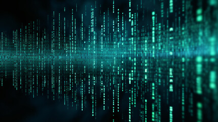 Obraz premium Digital binary code matrix background, 3D rendering, simple abstract design pattern concept, futuristic data center illustration