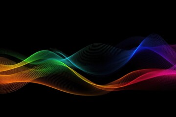 Vibrant Spectrum of Light Paints a Mesmerizing Wave on a Dark Canvas Generative AI