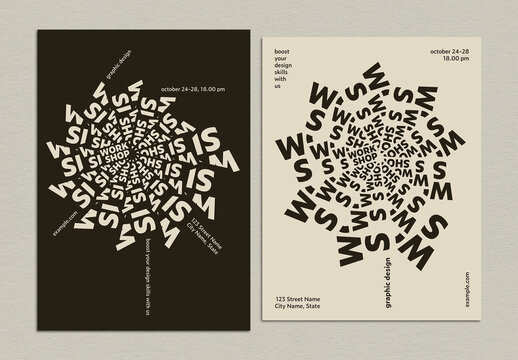 Typographic Circle Poster Layout Design