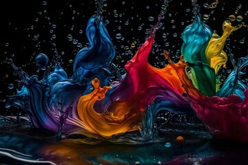 most beautiful vivid liquid in collorful 3d rendring a beautiful abstract background in many colors. - obrazy, fototapety, plakaty
