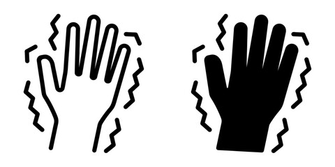 ofvs493 OutlineFilledVectorSign ofvs - parkinson disease vector icon . shaky hand sign . isolated transparent . black outline and filled version . AI 10 / EPS 10 / PNG . g11836