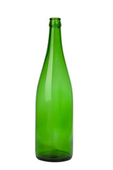 green bottle on a white background.