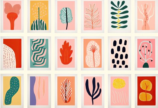 artistic abstract background, pop art geometry in bright tone color shape and pattern, pink blue black, Generative Ai