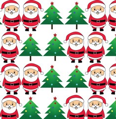 santa claus and christmas tree