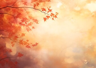 Obraz na płótnie Canvas Autumn leaves background with bokeh effect, vintage filter