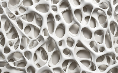 White pattern polymer carved structure, large scale abstract, monochromatic color schemes, biomimicry.