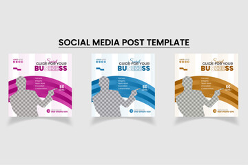 Modern and eye-catching Business promotion social media banner-poster set 