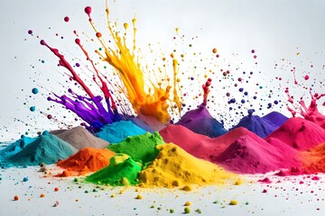 colorful watercolor splashes