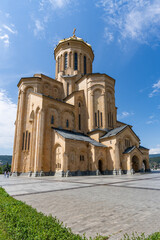beauty of georgia tiblisi  Holy Trinity Church captured in stunning landscape pictures now available for purchase online. Immerse yourself in the sacred allure of this architectural marvel