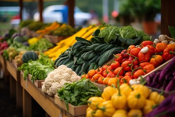 Colorful veggies at vibrant market