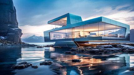 Villa design au bord de l'eau