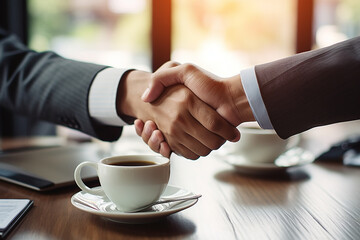 Close-up of businessmen shaking hands. business and finance concept