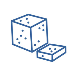 Feta cheese cubes vector icon