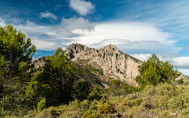 Beautiful landscape with Serrella mountain, Alicante (Spain)