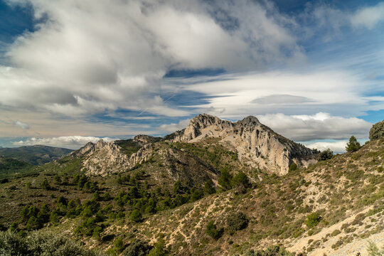 Beautiful landscape with Serrella mountain, Alicante (Spain)