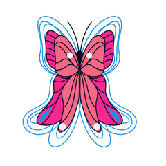 illustration of bright butterflies on a white background