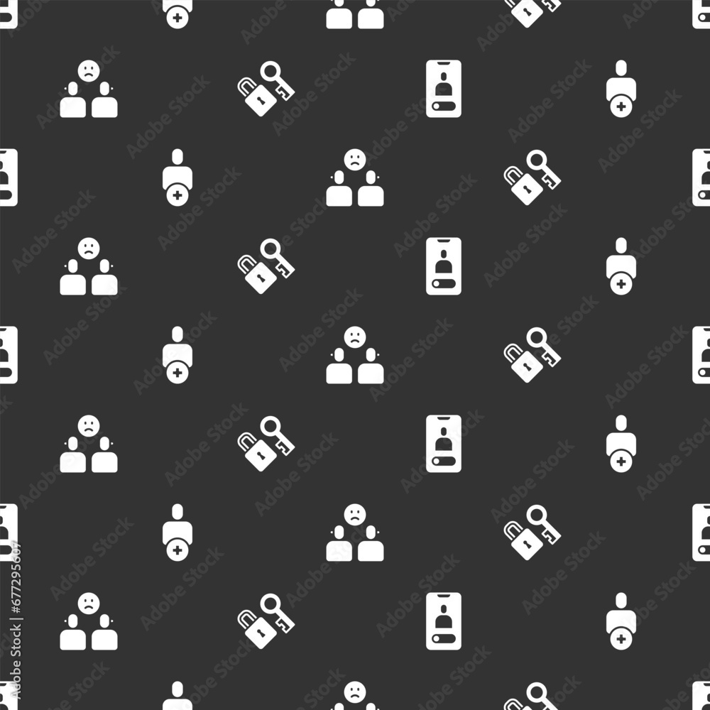 Poster set incoming call on mobile, add to friend, complicated relationship and lock with key on seamless p