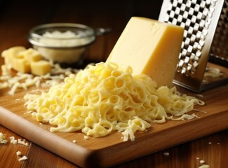 grater and shredded cheese