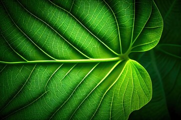 Close Up of a Vibrant Green Leaf Generative AI