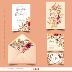 vintage wedding stationery template design vector illustration