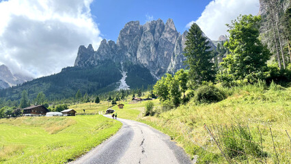 mountain road in the mountains, Italian alps
