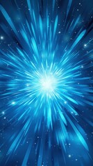Bright Blue Star Burst in the Night Sky Generative AI