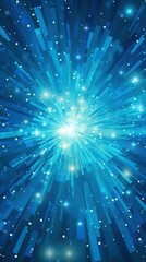 Blue Star Burst Explosion in a Sparkling Night Sky Generative AI