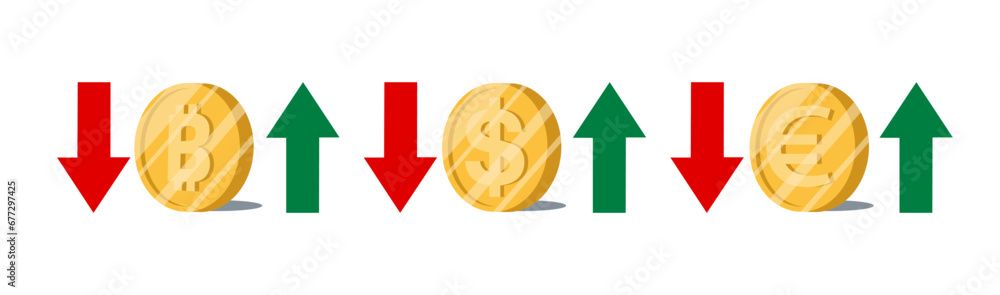 Poster the value of money grows and decreases, for mobile concepts and web design business, simple stable i