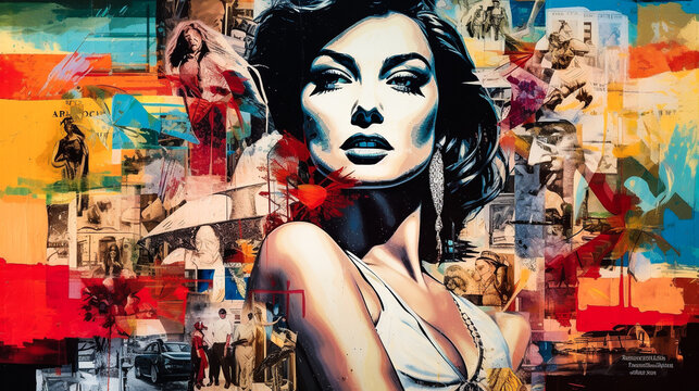  Portrait de femme en collage vintage